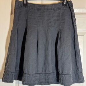 L.O.G.G H&M grey/black skater mini skirt with ruffle hem side button zip
